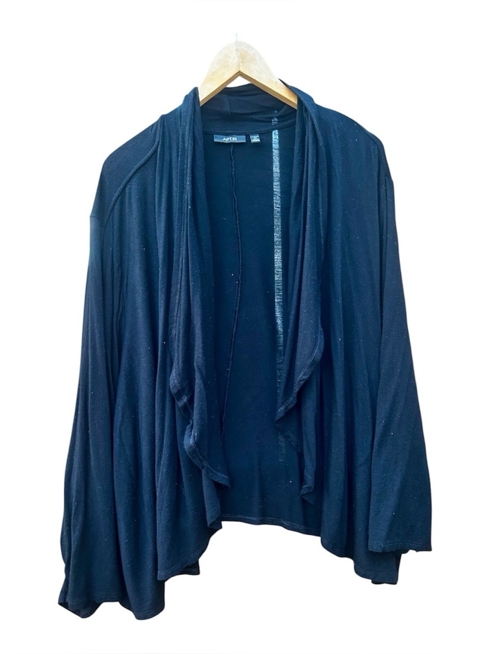 Apt.9 Waterfall Cardigan Flowy Knit Black Solid Cover Sz. 3x